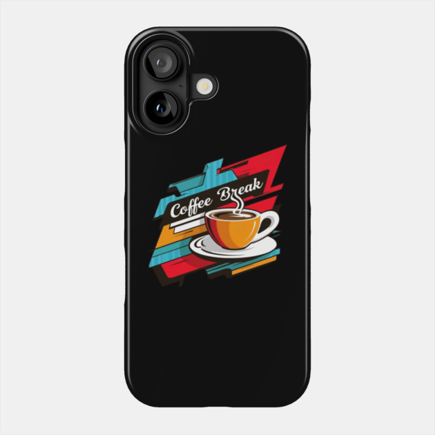 Vibrant Coffee Break Graphic Phone Case by SR8891