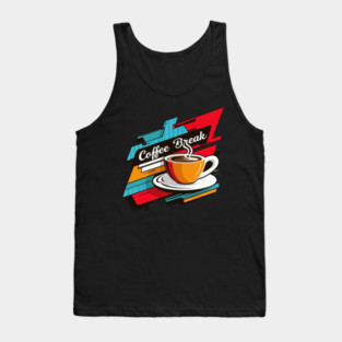 Vibrant Coffee Break Graphic Tank Top