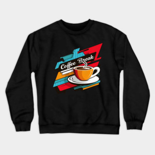 Vibrant Coffee Break Graphic Crewneck Sweatshirt