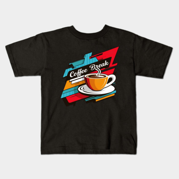 Vibrant Coffee Break Graphic Kids T-Shirt by SR8891