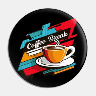 Vibrant Coffee Break Graphic Pin