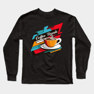 Vibrant Coffee Break Graphic Long Sleeve T-Shirt