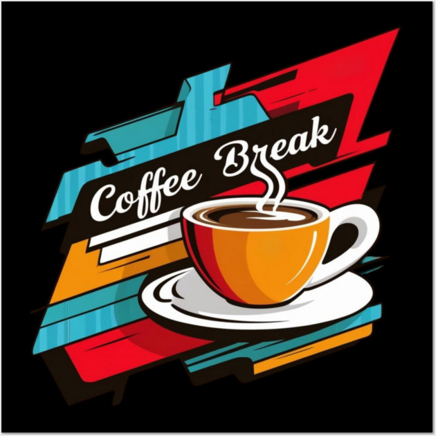 Vibrant Coffee Break Graphic Wall Art by SR8891