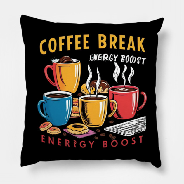 Energy Boost Coffee Break Pillow by SR8891