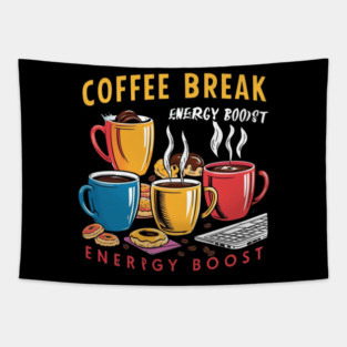 Energy Boost Coffee Break Tapestry