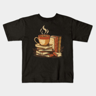 vintage Still Life Coffee and Books Kids T-Shirt