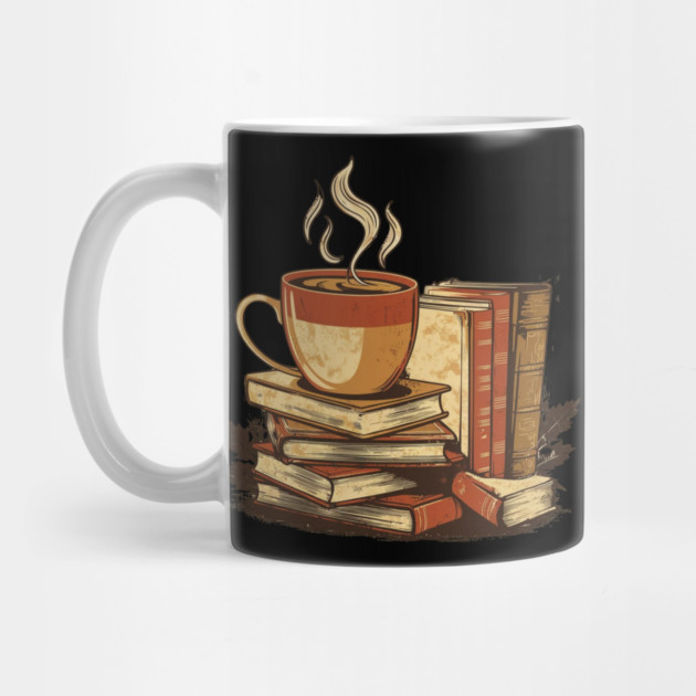 vintage Still Life Coffee and Books by SR8891