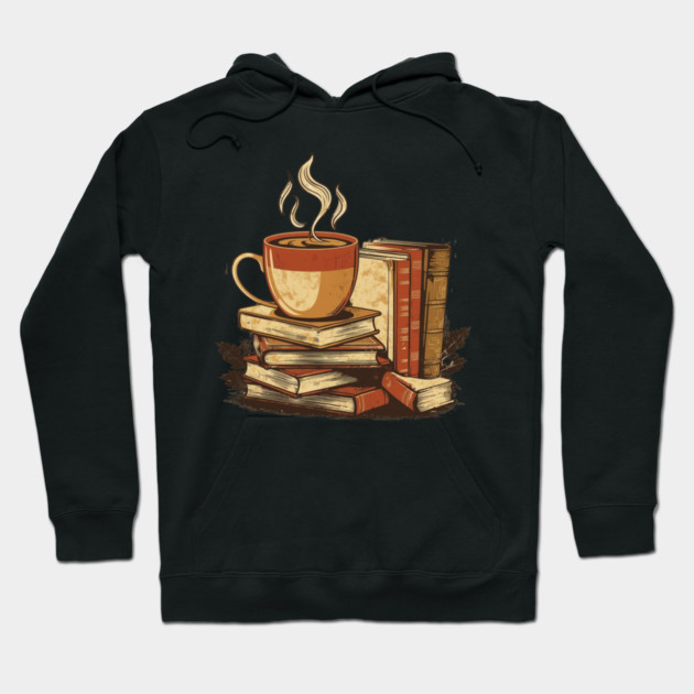 vintage Still Life Coffee and Books Hoodie by SR8891