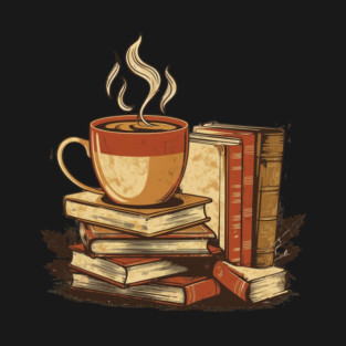 vintage Still Life Coffee and Books T-Shirt
