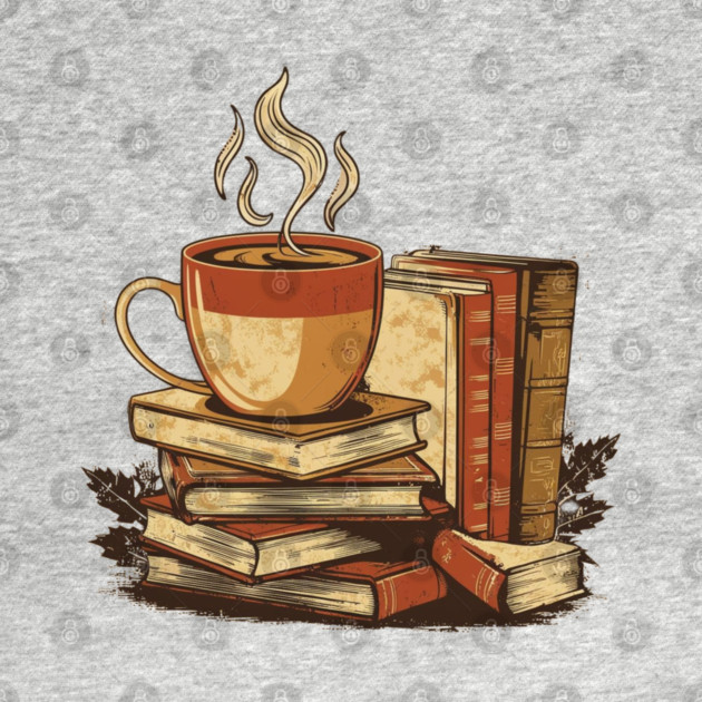 vintage Still Life Coffee and Books by SR8891