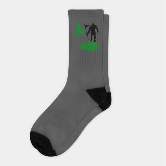 Sasquatch on the Green – Bigfoot’s Secret Swing Socks by DonWillisJrArt