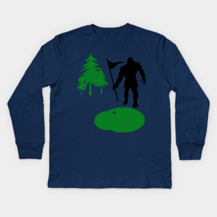 Sasquatch on the Green – Bigfoot’s Secret Swing Kids Long Sleeve T-Shirt