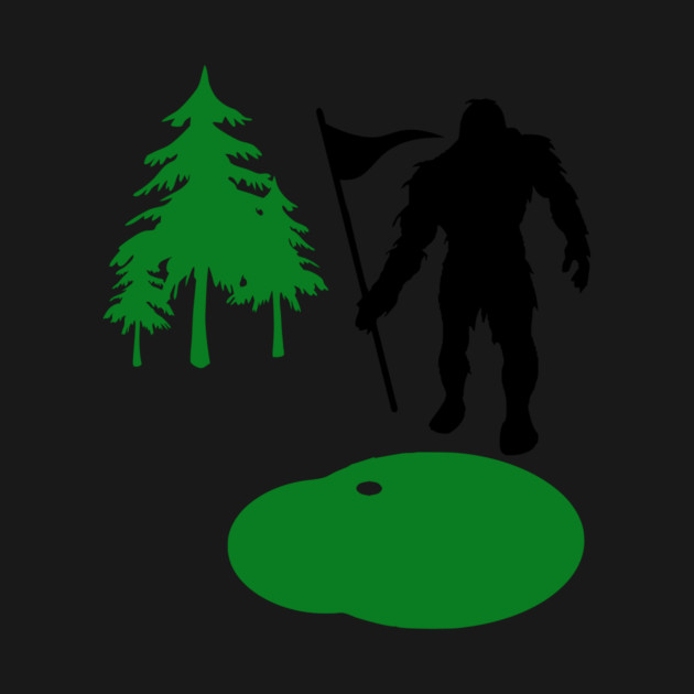 Sasquatch on the Green – Bigfoot’s Secret Swing by DonWillisJrArt