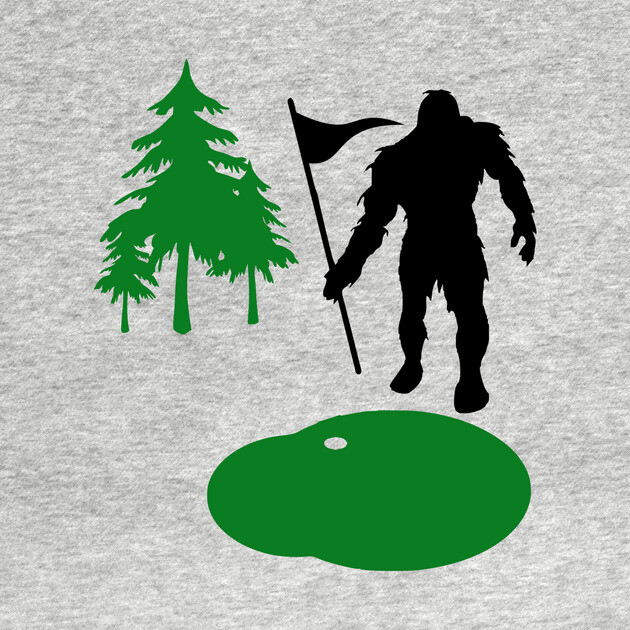 Sasquatch on the Green – Bigfoot’s Secret Swing by DonWillisJrArt
