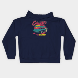 1976 Corvette Retro Kids Hoodie