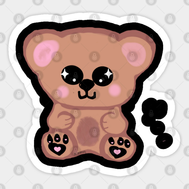 Bear Sticker by Kristonya Art