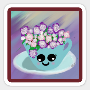 Tea cup flower Magnet