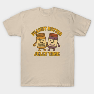 Peanut Butter Jelly Time – Cute Cartoon Jar Duo Design T-Shirt