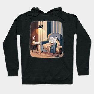 Cozy Coffee & Book Nook Aesthetic Hoodie