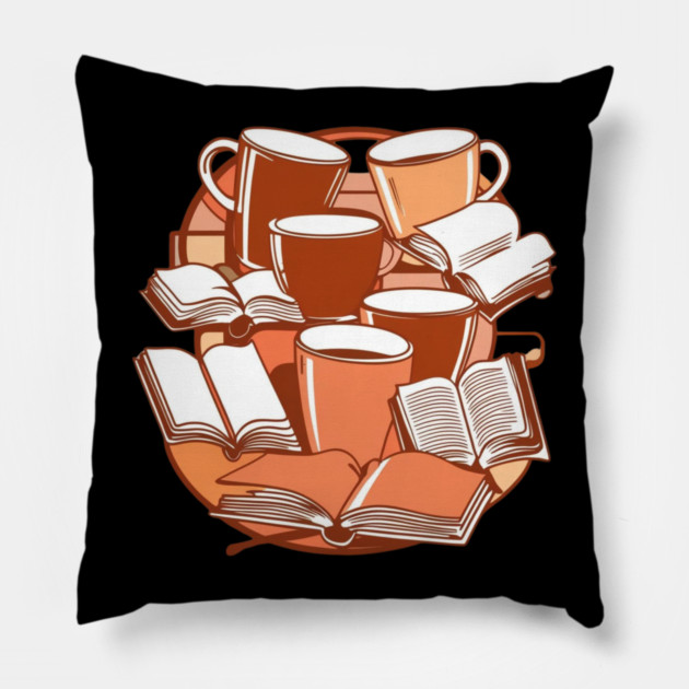 Vintage Coffee Reading Vibes Pillow by SR8891