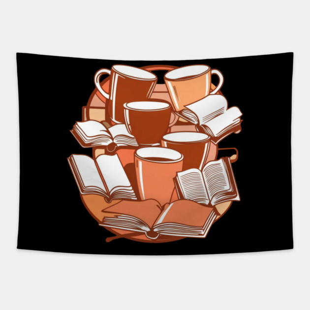 Vintage Coffee Reading Vibes Tapestry by SR8891