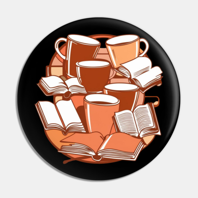 Vintage Coffee Reading Vibes Pin by SR8891