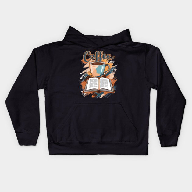 Aesthetic Coffee and Literary Escape Kids Hoodie by SR8891