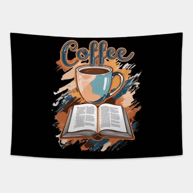 Aesthetic Coffee and Literary Escape Tapestry by SR8891