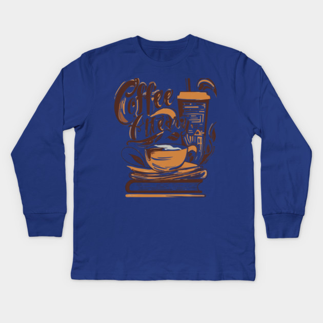 Book Lover's Coffee Break Essentials Kids Long Sleeve T-Shirt by SR8891