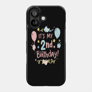 Two-riffic Birthday Tee - Level 2 Unlocked! Festive Second Birthday Fun Phone Case
