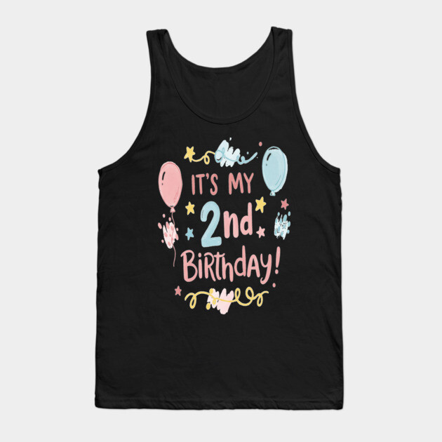 Two-riffic Birthday Tee - Level 2 Unlocked! Festive Second Birthday Fun Tank Top by OUTFITPAW