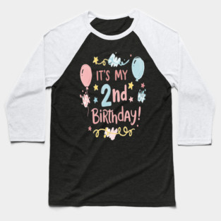 Two-riffic Birthday Tee - Level 2 Unlocked! Festive Second Birthday Fun Baseball T-Shirt