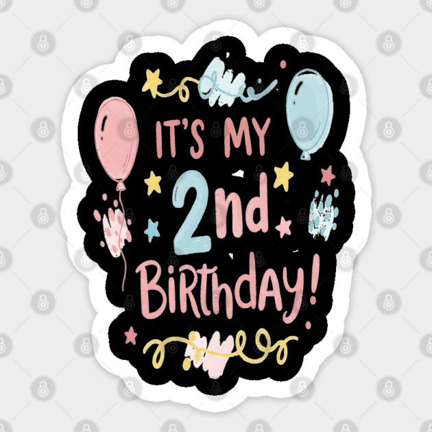Two-riffic Birthday Tee - Level 2 Unlocked! Festive Second Birthday Fun Sticker by OUTFITPAW