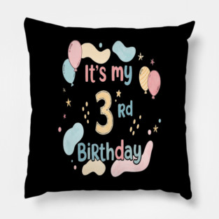 Threenager Birthday Tee - Officially Triple the Trouble - Playful Third Birthday Bash Pillow