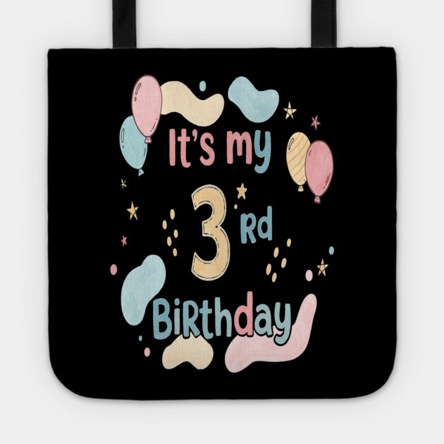 Threenager Birthday Tee - Officially Triple the Trouble - Playful Third Birthday Bash Tote by OUTFITPAW