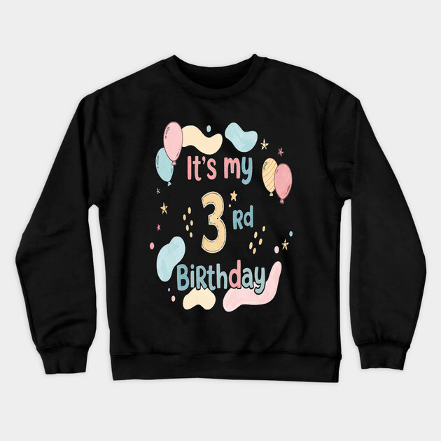 Threenager Birthday Tee - Officially Triple the Trouble - Playful Third Birthday Bash Crewneck Sweatshirt by OUTFITPAW