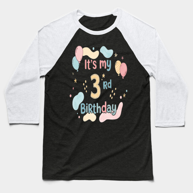 Threenager Birthday Tee - Officially Triple the Trouble - Playful Third Birthday Bash Baseball T-Shirt by OUTFITPAW