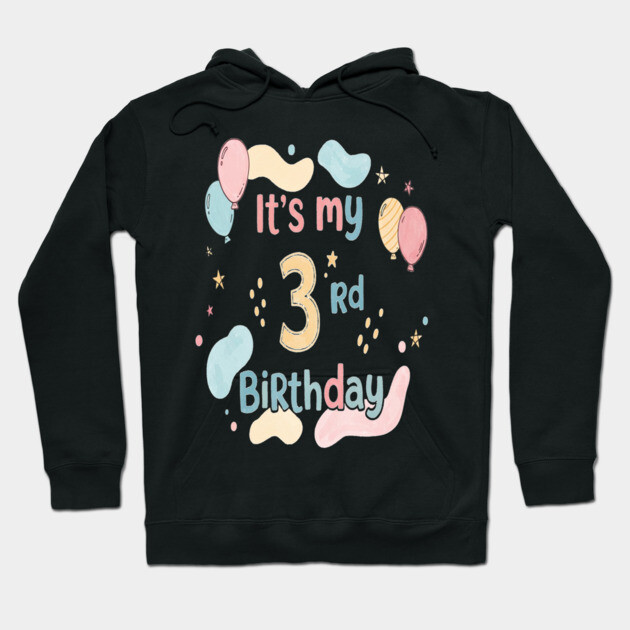 Threenager Birthday Tee - Officially Triple the Trouble - Playful Third Birthday Bash Hoodie by OUTFITPAW