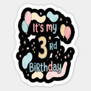 Threenager Birthday Tee - Officially Triple the Trouble - Playful Third Birthday Bash Sticker