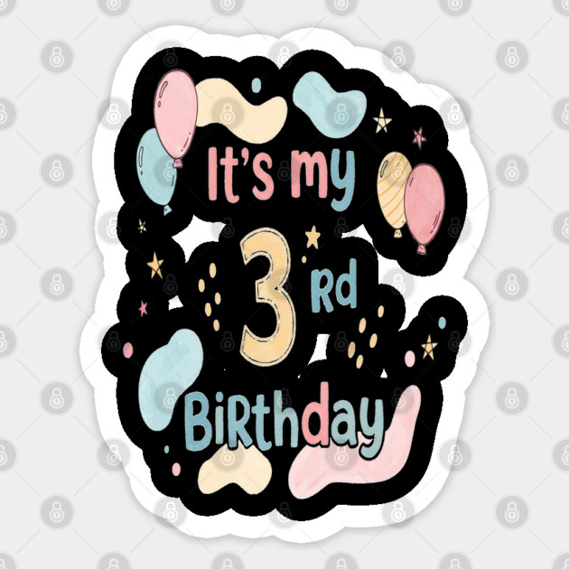 Threenager Birthday Tee - Officially Triple the Trouble - Playful Third Birthday Bash Sticker by OUTFITPAW
