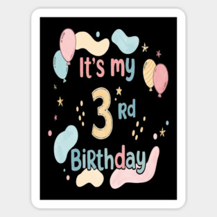 Threenager Birthday Tee - Officially Triple the Trouble - Playful Third Birthday Bash Magnet