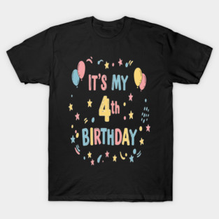 Four-tastic Birthday Tee - Officially Too Cool for Preschool - Joyful Fourth Birthday Stars T-Shirt