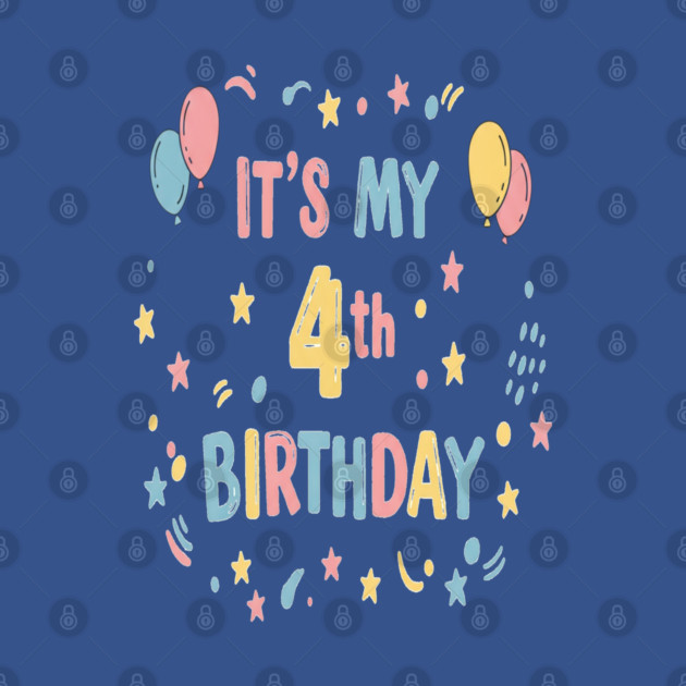 Four-tastic Birthday Tee - Officially Too Cool for Preschool - Joyful Fourth Birthday Stars by OUTFITPAW