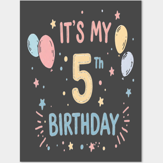 Fiver Alive Tee - Officially Big Kid Status Achieved - Fantastic Fifth Birthday Fun Wall Art by OUTFITPAW