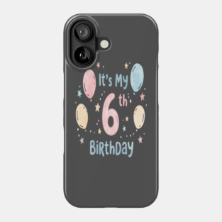 Sixth Birthday Tee - Officially Leveling Up to Awesome Sixth Birthday Party Phone Case