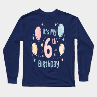 Sixth Birthday Tee - Officially Leveling Up to Awesome Sixth Birthday Party Long Sleeve T-Shirt