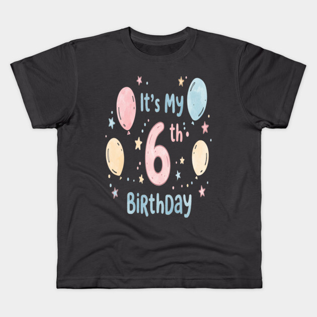 Sixth Birthday Tee - Officially Leveling Up to Awesome Sixth Birthday Party Kids T-Shirt by OUTFITPAW