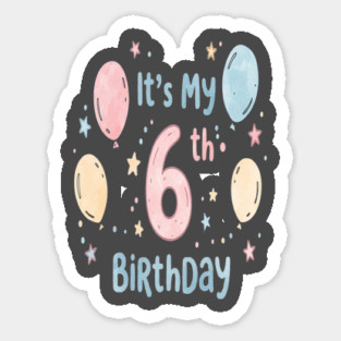 Sixth Birthday Tee - Officially Leveling Up to Awesome Sixth Birthday Party Sticker