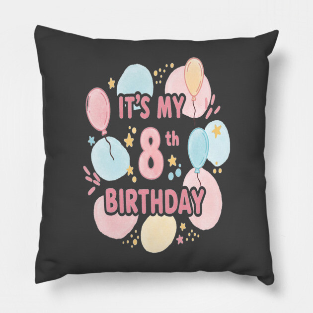 Groovy Eighth Birthday Party Eighth Birthday Tee - Officially Too Cool for Coasters. Pillow by OUTFITPAW