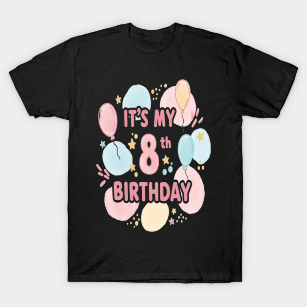 Groovy Eighth Birthday Party Eighth Birthday Tee - Officially Too Cool for Coasters. T-Shirt by OUTFITPAW